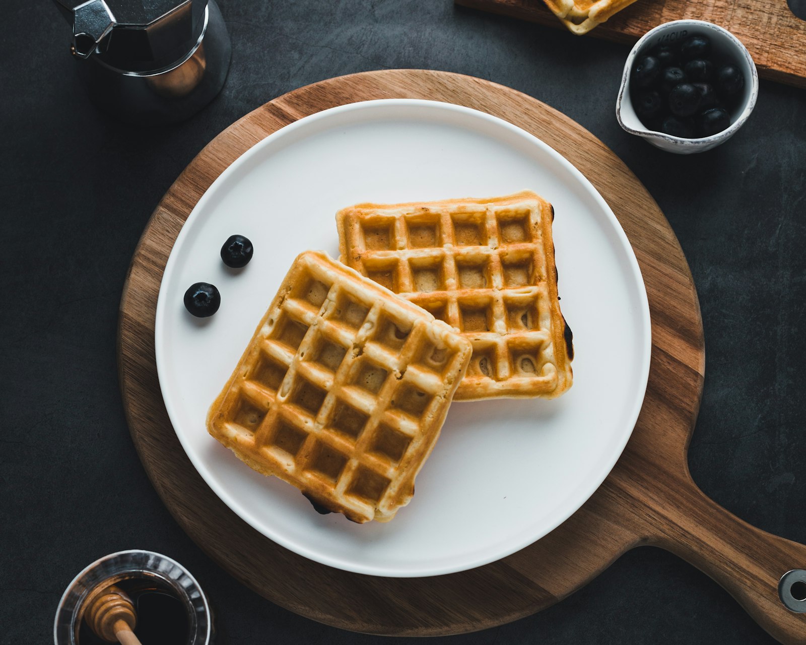 Golden Belgian waffles